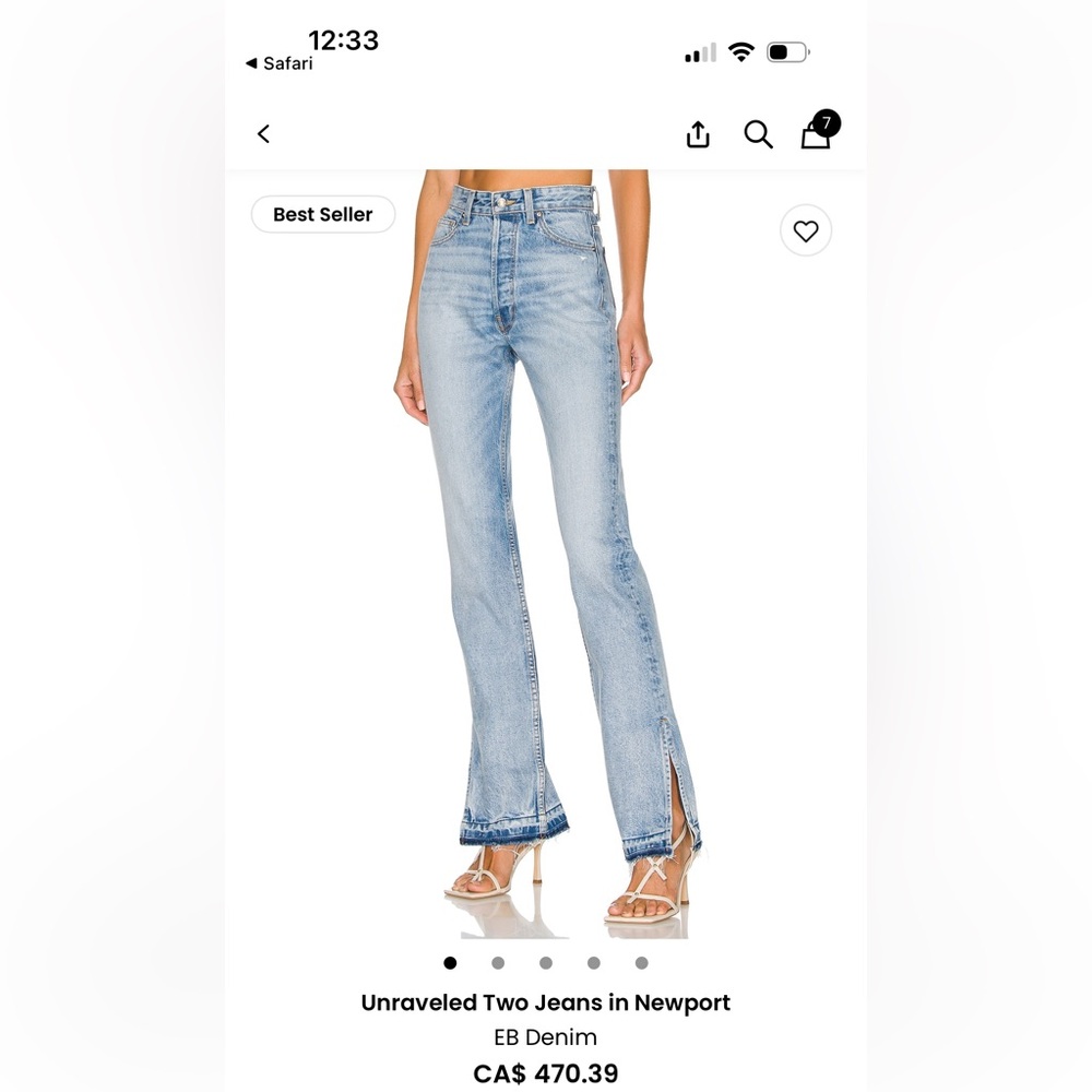 EB Denim, slit ankle Jean size 27